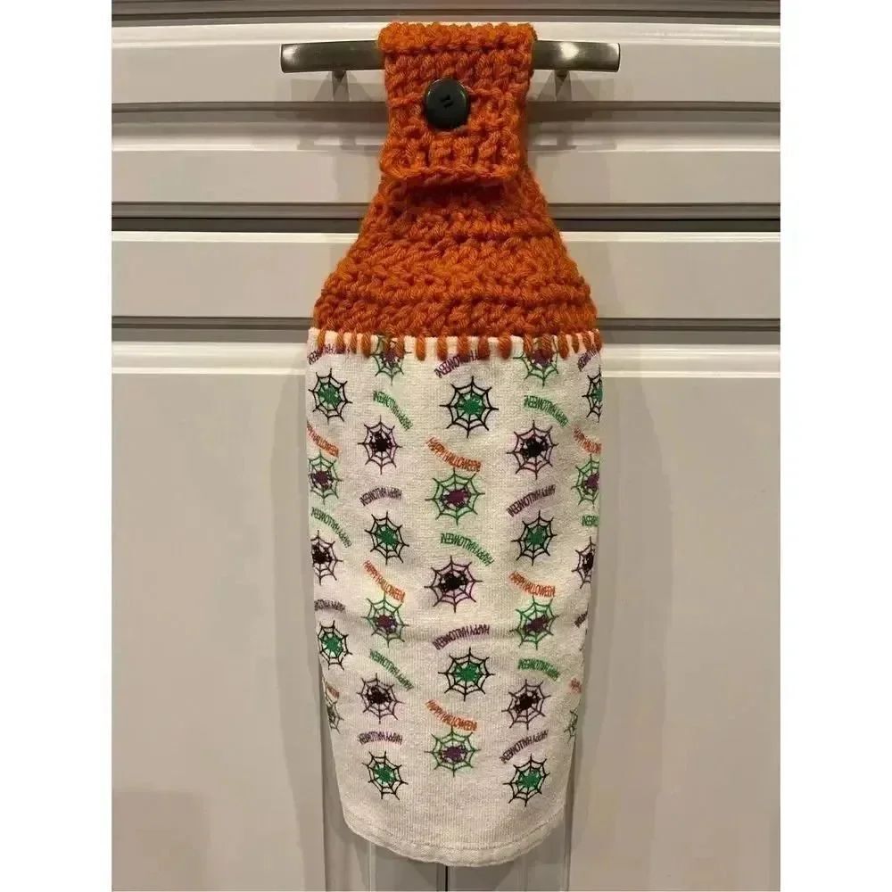 Crochet Top Kitchen Towel- Halloween